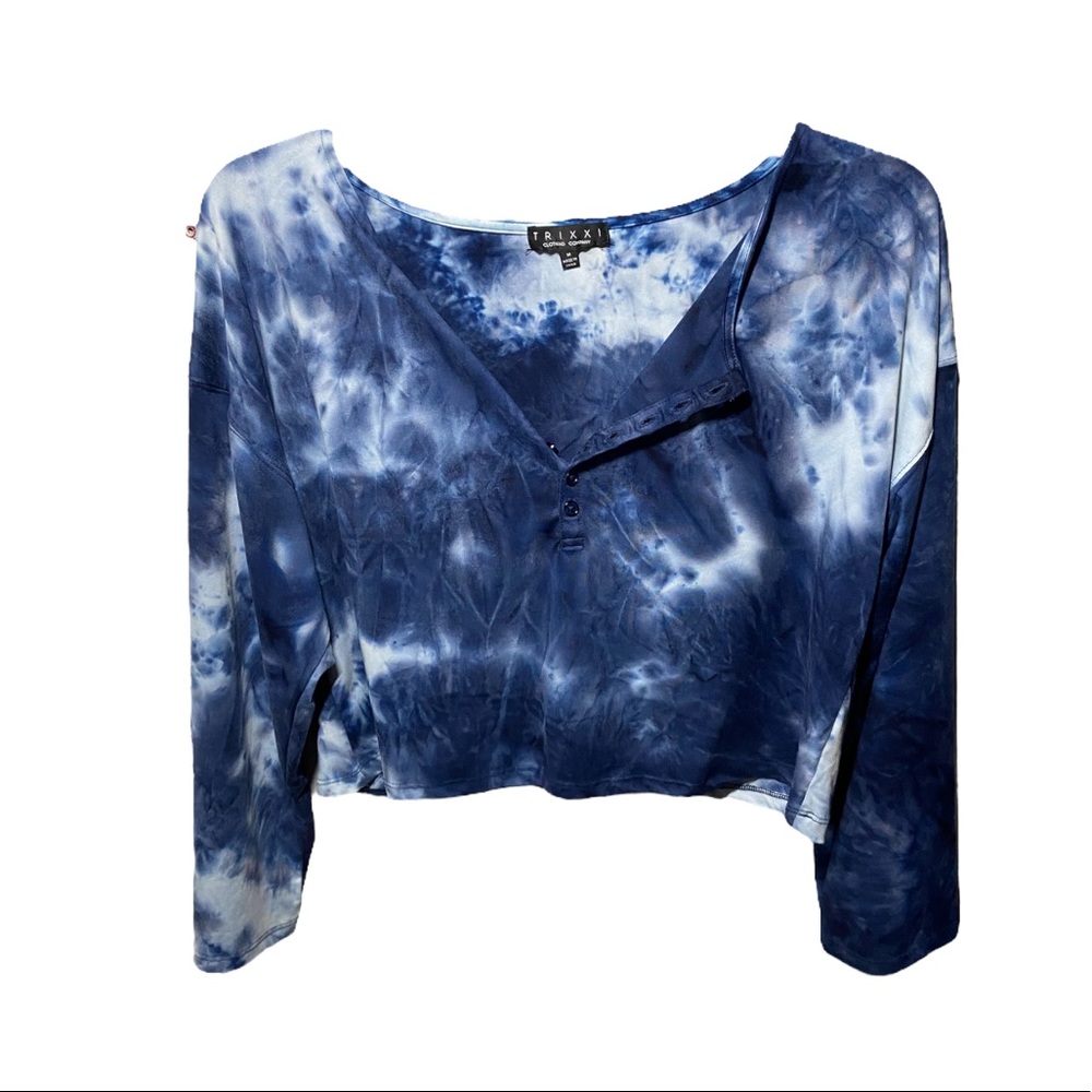 Trixxi Crop Top Tie Dye Long Sleeve Medium